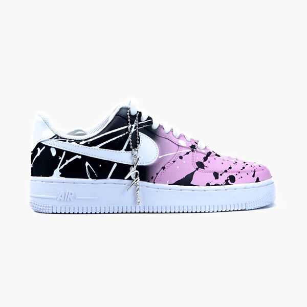 AIR Force 1 Custom Sneaker Gradient Splash Pink Black