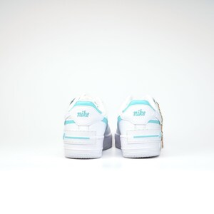 Custom Sneaker Nike AIR Force 1 Custom Sneaker Shadow 1 Türkis Handgemachte Schuhe von Athena