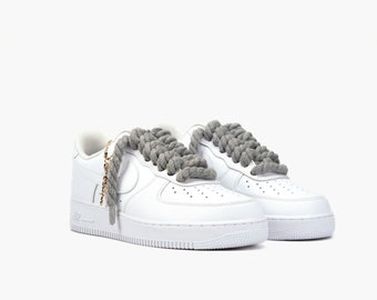 AIR Force 1 Custom Sneaker Thick Laces Rope Grey