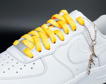 Shoelaces for sneakers flat tear-resistant yellow