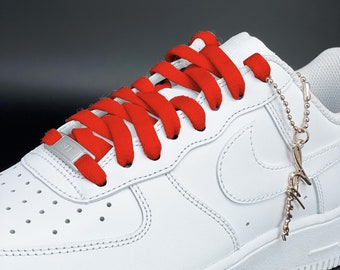 Shoelaces for sneakers flat tear-resistant red