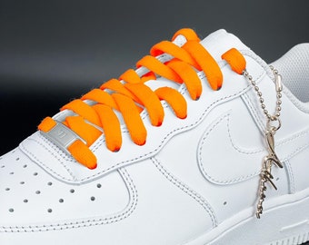 Shoelaces for sneakers flat tear-resistant orange