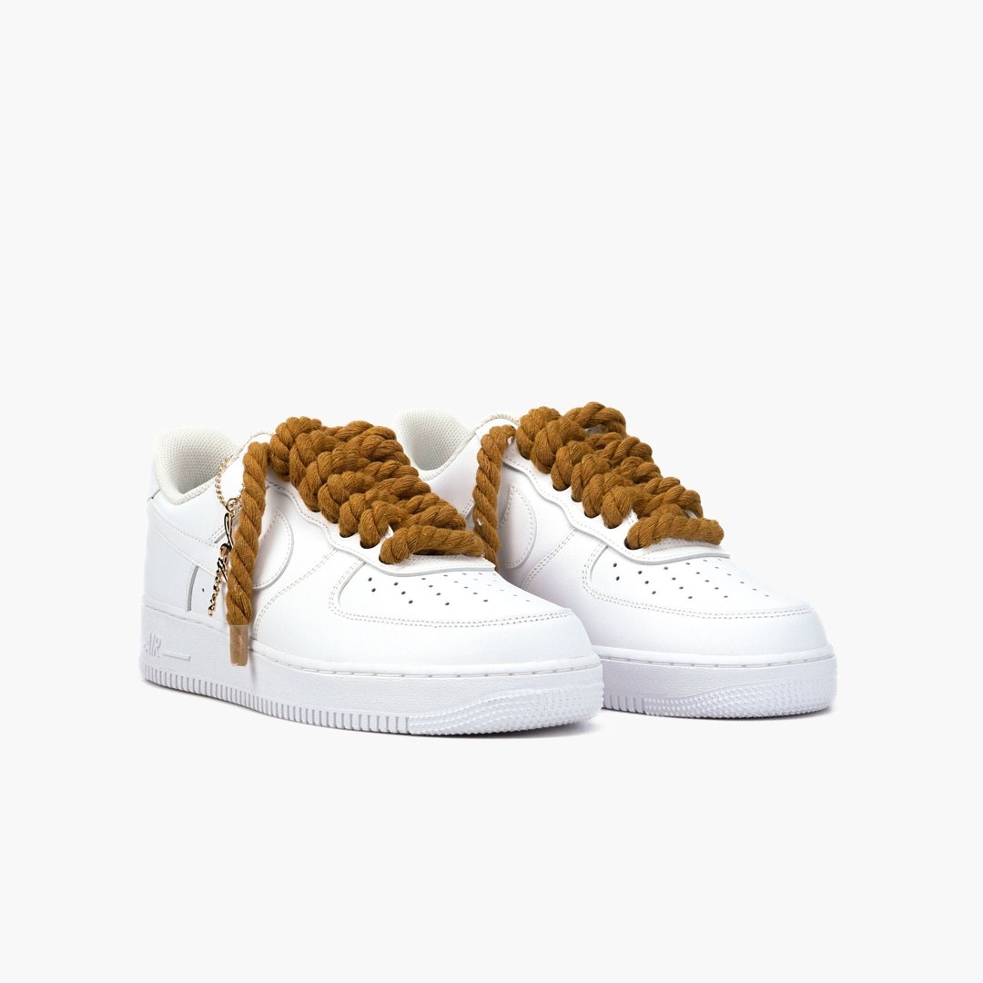 AIR Force 1 Custom Sneaker Dicke Schnürsenkel Seil Braun Etsy