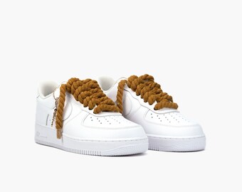 AIR Force 1 Custom Sneaker Thick Laces Rope Brown