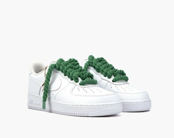 AIR Force 1 Custom Sneaker Thick Shoelaces Rope Green