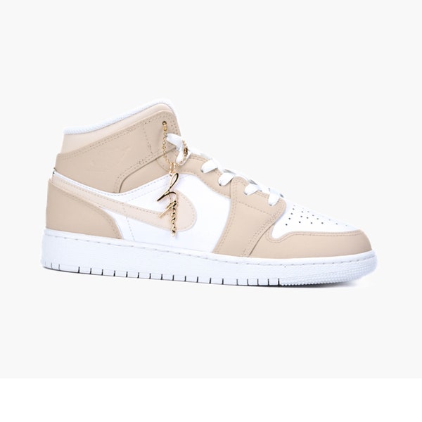 Air Jordan 1 high Custom Sneaker beige Naturel
