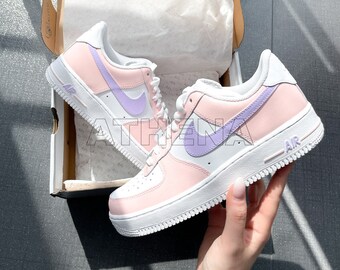 Baskets personnalisées AIR Force 1 rose violet