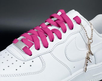 Shoelaces for sneakers flat tear-resistant pink