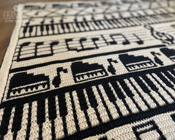 Piano Love - Overlay Mosaic Crochet Pattern - Digital Download