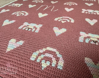 Rainbear Love - Mosaic Overlay Crochet Pattern - Digital Download