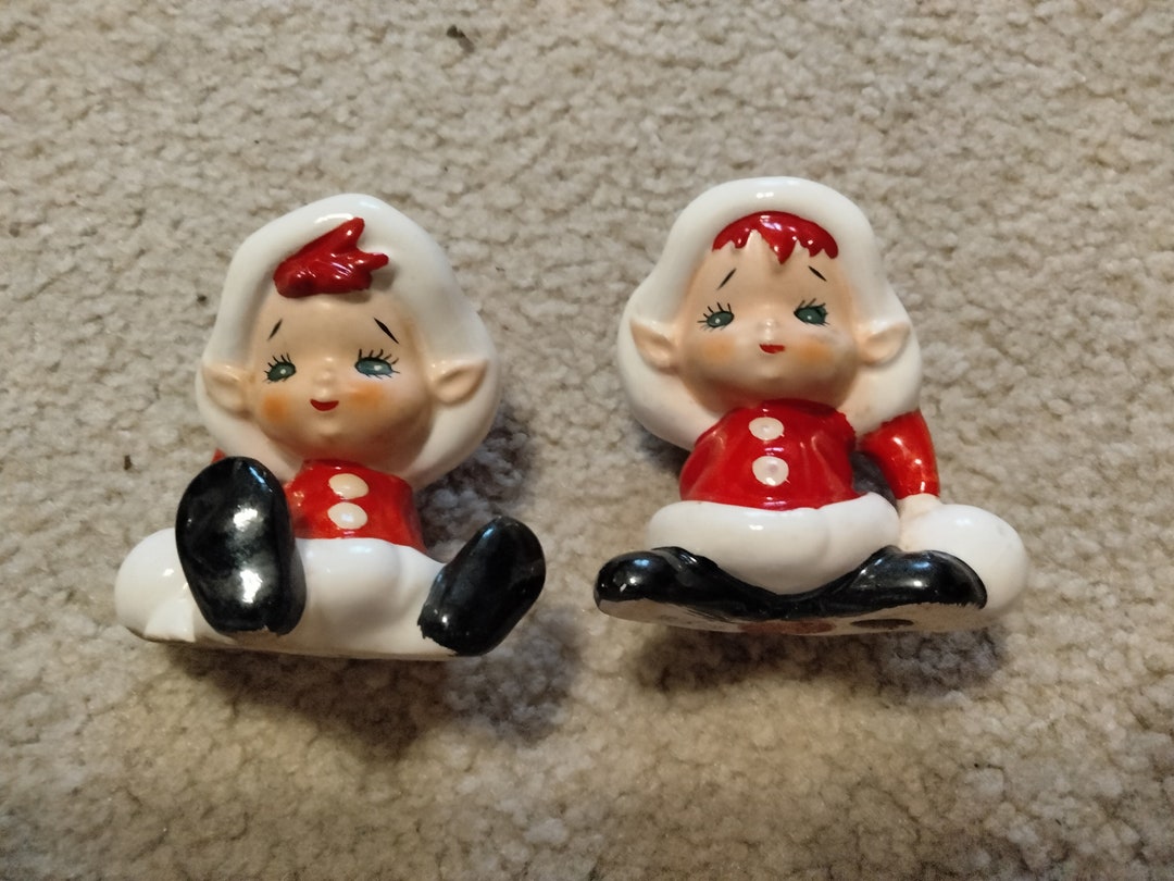 Vintage Ceramic Christmas Elves 