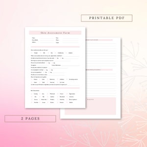 Minimalist Skin Assessment Form Simple Printable Minimalist Skin Assessment Form Simple Printable