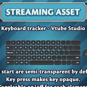 Streaming Assets - Keyboard tracker VTube Studio model. Twitch, Youtube streaming utility