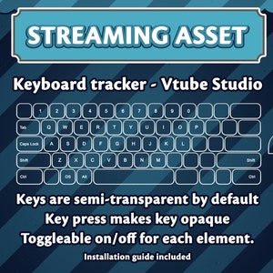 Streaming Assets - Keyboard tracker Lite VTube Studio model. Twitch, Youtube streaming utility