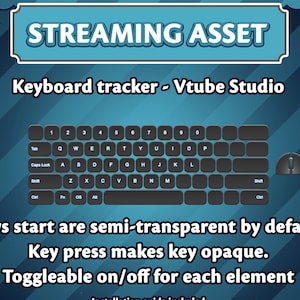 Recursos de streaming - Rastreador de teclado para o modelo VTube Studio. Utilitário para streaming no Twitch e YouTube.