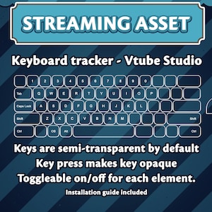 Streamingtools - Keyboard tracker Lite VTube Studio-model. Hulpprogramma voor streaming naar Twitch en YouTube.