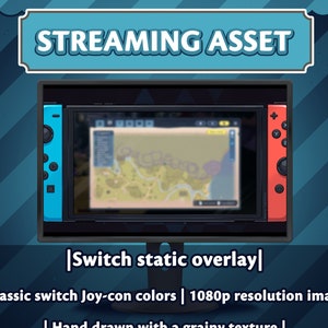 Streamingresurser - Sketchy Switch statisk bildöverlägg i 5 färgställningar. Twitch, Youtube streaminggrafik 1080p
