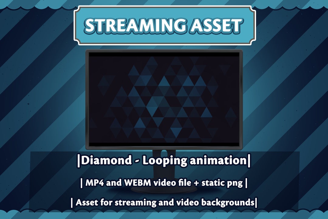 Streaming Assets - Looping Diamond Animation - BLUE. Twitch, Youtube ...