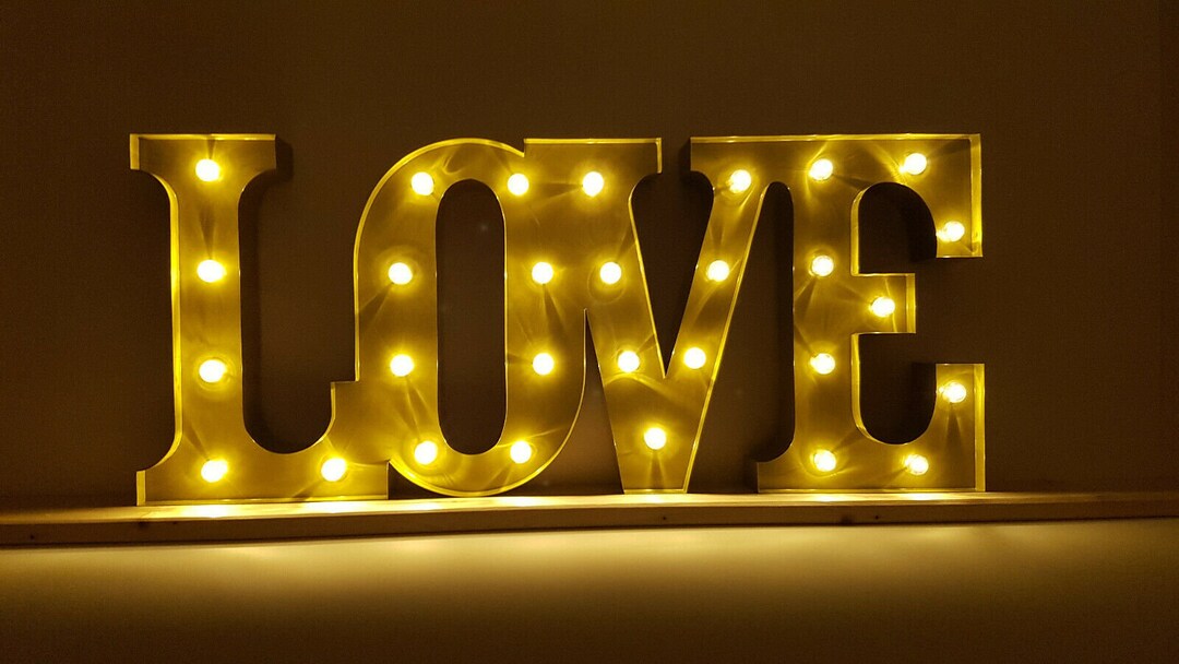 LED Lettering LOVE Red White Golden 71x30x5cm Battery 2xaa - Etsy