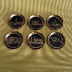 Vintage 1933 Century of Progress Chicago Worlds Fair 6 3&quot; Coasters