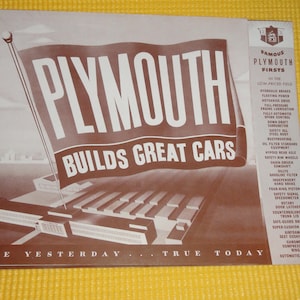 1949 Plymouth Builds Great Cars Dealer Sales Brochure in great condition.