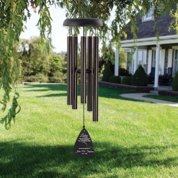Memorial Wind Chime Gift | Listen to the Wind Personalized Wind Chime | Sympathy Wind Chime | Memorial Gifts | Bereavement Wind Chime Gift