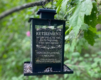 Retirement Bird Feeder | Retirement Gift for Parents | Coworker Retirement Gift | Custom Retirement Gift for Garden | Retirement Party Gift