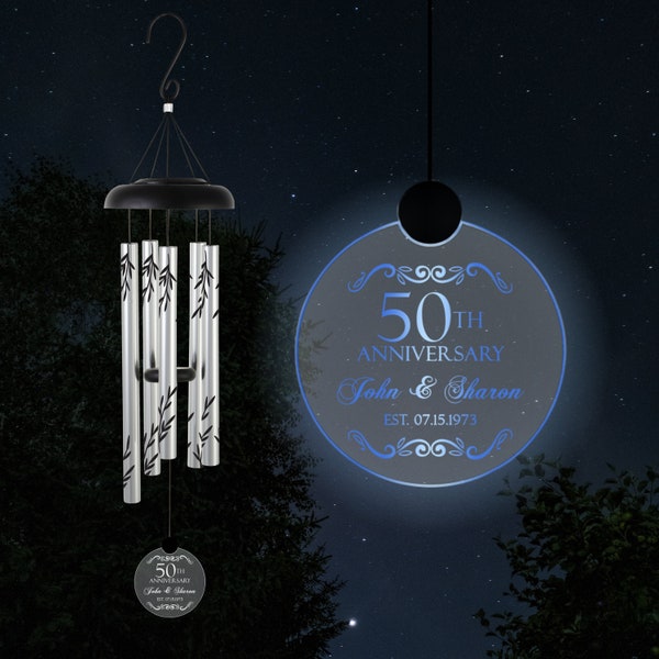 Solar Anniversary Wind Chime | Personalized Couples Anniversary Gift | 50th Anniversary Gift | Wedding Anniversary Gift | 25th Anniversary