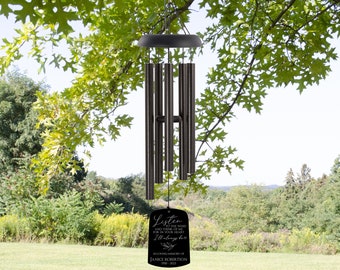 Personalized Listen to the Wind Sympathy Wind Chime | Listen to the Wind Chime Gift | Custom Memorial Wind Chime | In Memory Of Wind Chime
