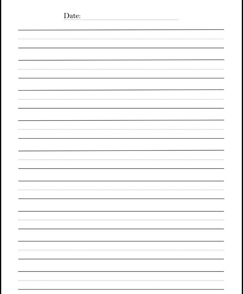Elementary Writing Lines 100 Pages Etsy