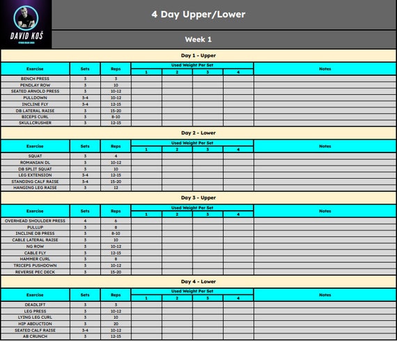 Upper lower workout plan hotsell