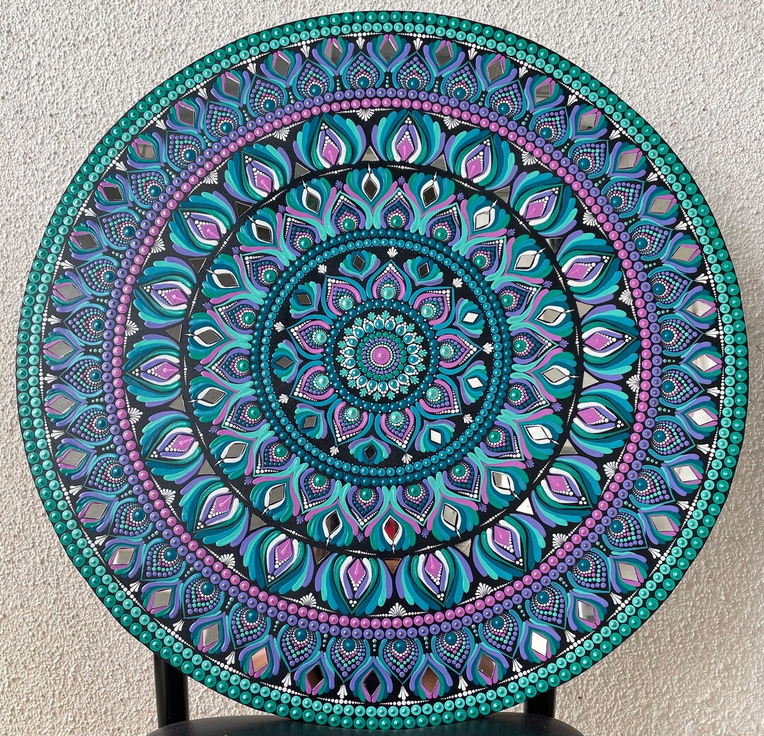 Handcrafted 24inch Pastel Mandala Dot Art Board Intricate Etsy
