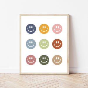 Colorful Smiley Face Wall Print | Kids Room Art | Playroom Art | Nursery Decor | Kids Room Decor | Smiley Face Poster | DIGITAL DOWNLOAD