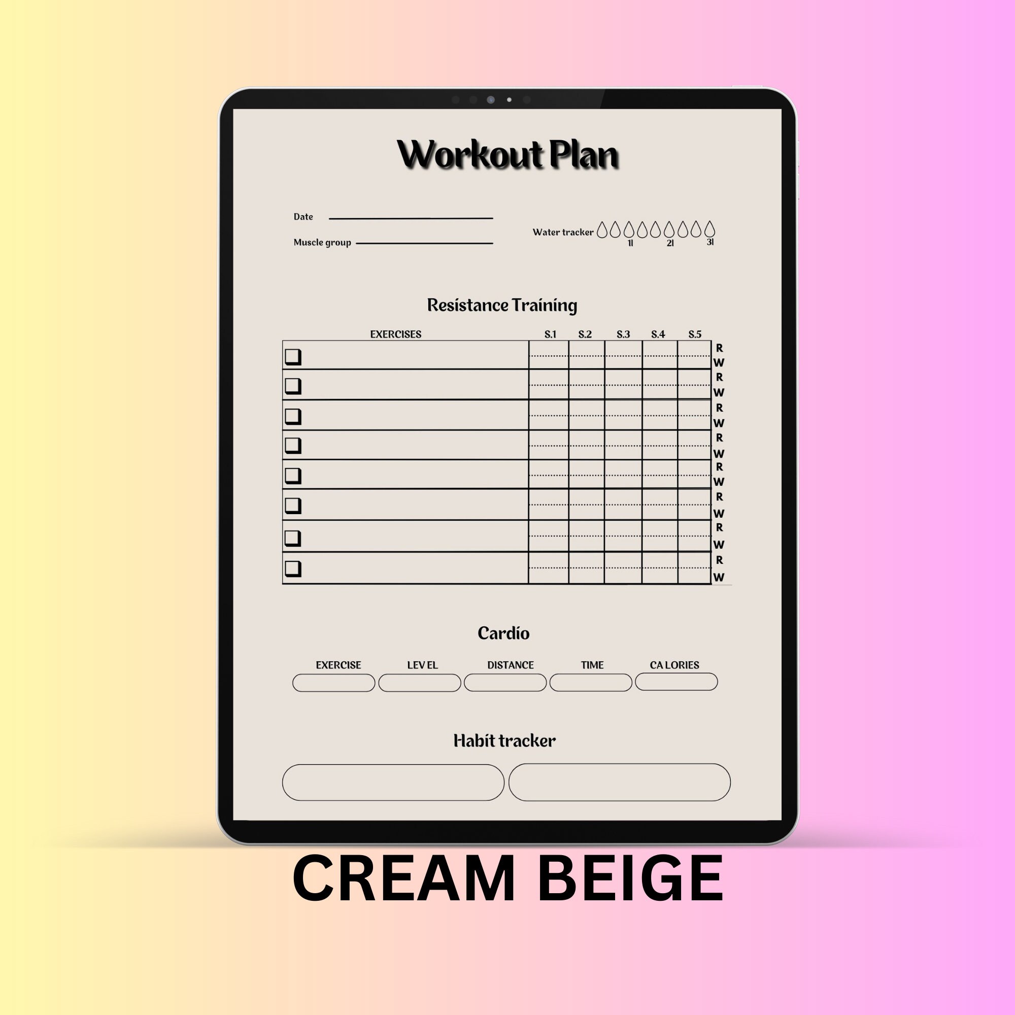 Printable Fitness Planner, Exercise Planner Tracker, Available in 4 ...