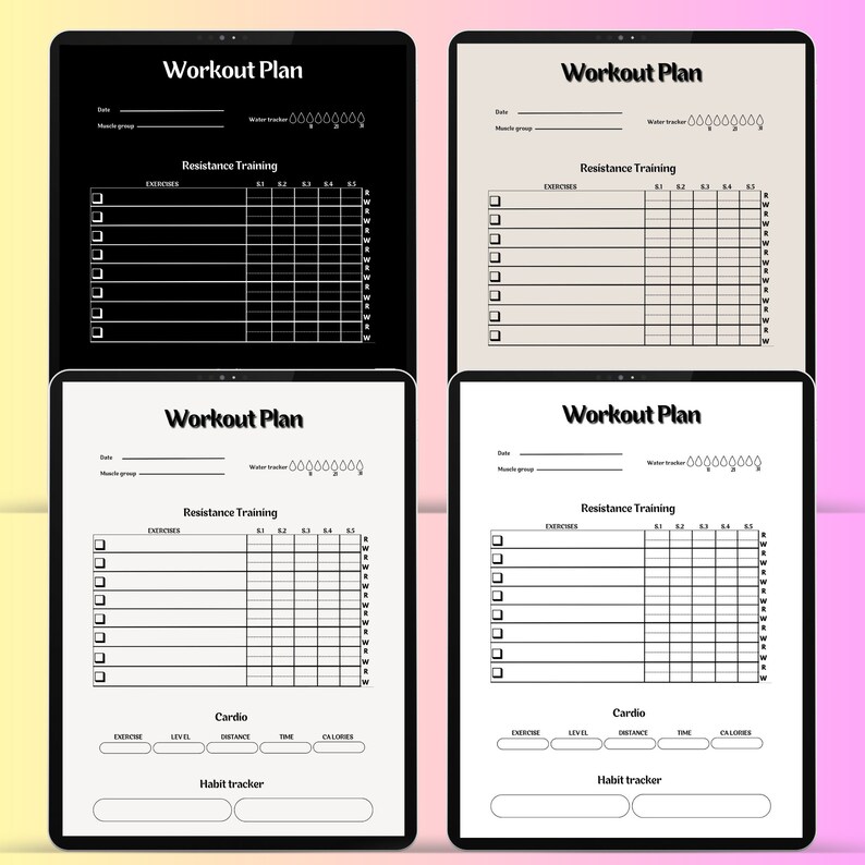 Printable Fitness Planner, Exercise Planner Tracker, Available in 4 ...