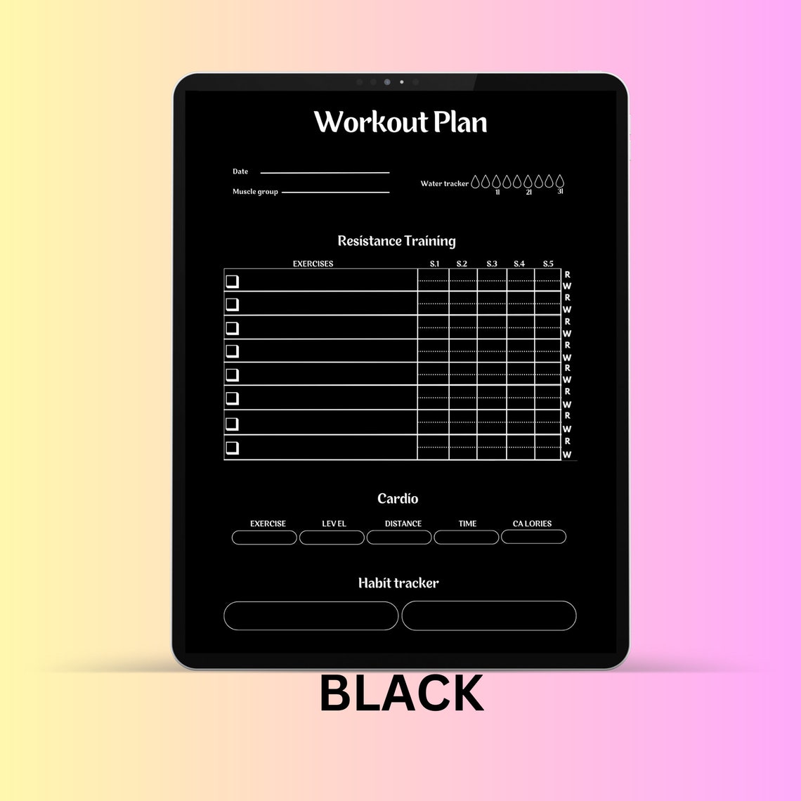 Printable Fitness Planner, Exercise Planner Tracker, Available in 4 ...
