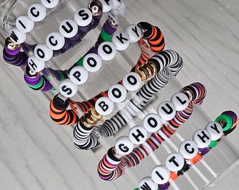 Halloween Clay Bead Bracelet: Handmade Heishi Jewelry