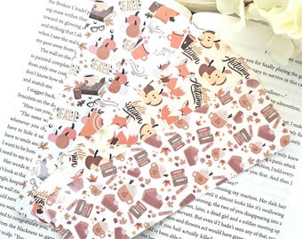 Cozy Autumn Fall Paper Bookmarks | Seasonal Book Lover Accessories | Gift For Booklovers