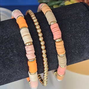Handmade Clay Heishi Bead Bracelet: Women&#39;s Fall Jewelry