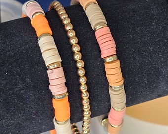 Handmade Clay Heishi Bead Bracelet: Women's Fall Jewelry