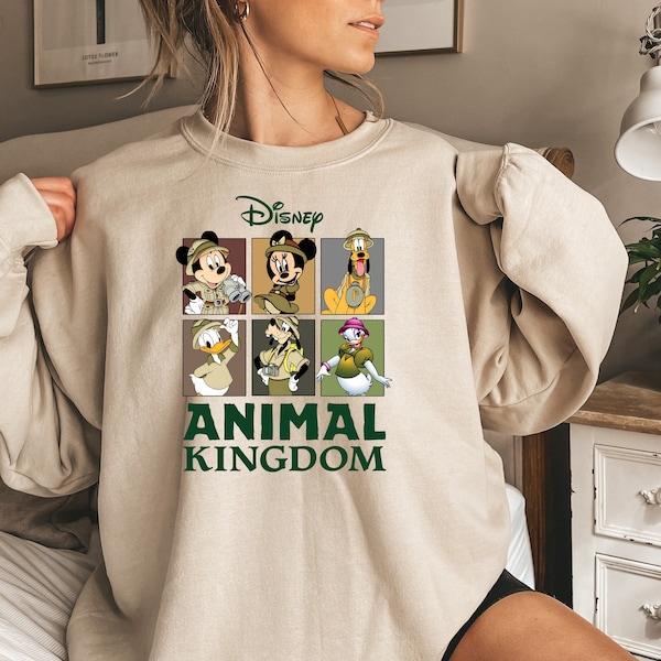 Retro Disney Animal Kingdom Mickey and Friends Sweatshirt Shirt, Disney Mickey Safari Shirt, Vintage Safari Mode,  Disney Shirt, Disney Gift