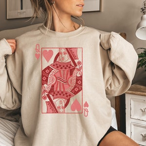 Queen of Hearts Shirt Mothers Day Gift, Valentine Gift, Retro Valentine Graphic Tee, Be My Valentine Sweatshirt, Feminist Shirt