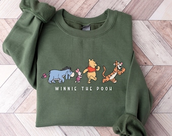 Winnie The Pooh And Friends Sweatshirt, Cute Vintage Winnie The Pooh Sweatshirt,Pooh Bear Sweatshirt, Disneyworld Family Matching Shirt