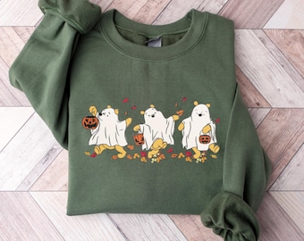 Retro Pooh Ghost Halloween Shirt,Cute Winnie The Pooh Halloween Sweatshirt,Spooky Season Shirt, Pooh Shirt, Fall Shirt,Halloween Women Shirt