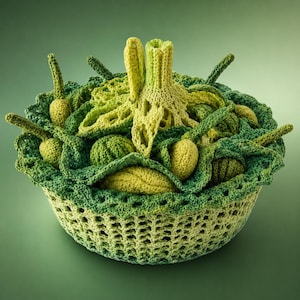 Vintage Blossom Hot Rolls Cozy Crochet Pattern PDF, Three-Tiered Mid-Century Bread Basket