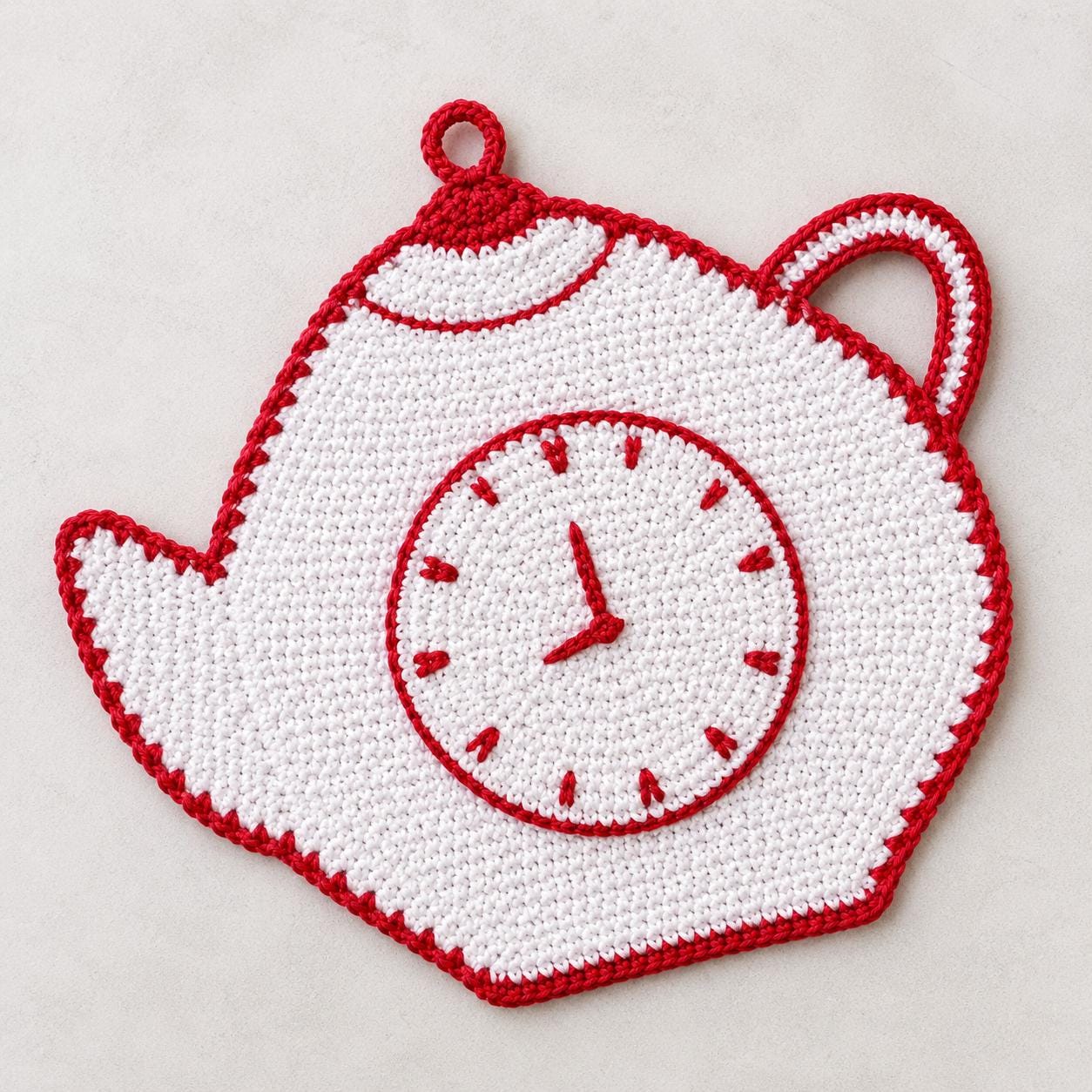 30 Crochet Clock Patterns That Keep Time in Handmade Style 3 Vintage Teapot Clock Potholder Crochet Pattern