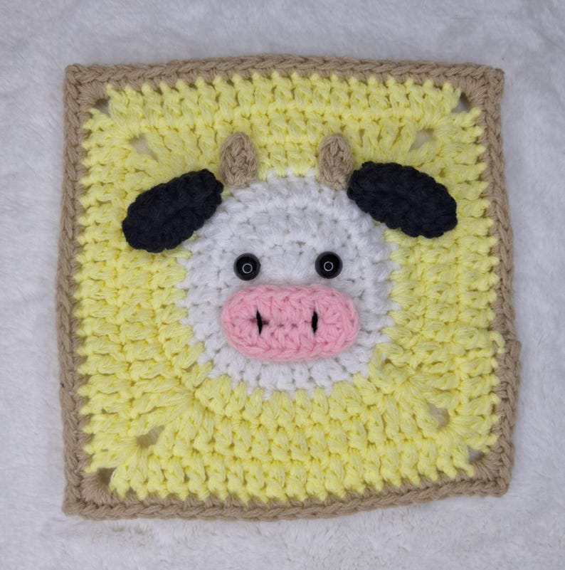 Cow Granny Square Crochet Pattern – US Terms, Video Tutorial (PDF ...