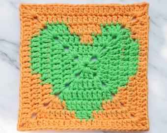 Heart Granny Square Crochet Pattern – US Terms, English/German (PDF Pattern)