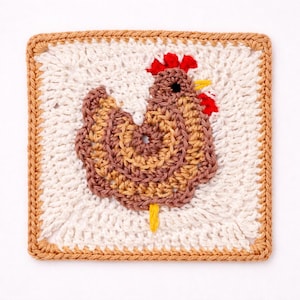 Hen Granny Square Crochet Pattern