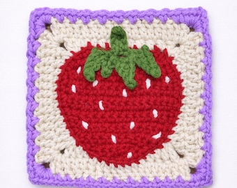 Motif au crochet fraise grand-mère | Conditions d'utilisation des États-Unis, didacticiel vidéo (modèle PDF)